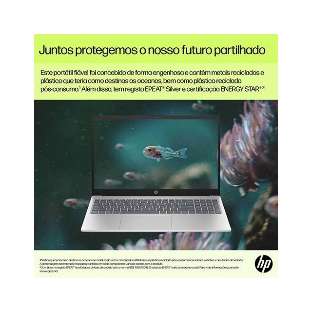 Computador Portátil HP 15-fd0001np ,15,6'' , i3-N305 , RAM 8 GB, 256 GB , Windows 11 Home - Prateado 9