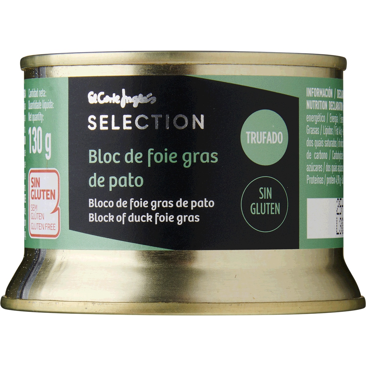 Bloco de Foie Gras de Pato Trufado sem Glúten embalagem 130 g