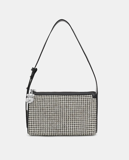 Imagem 0 de Mala de Festa com Strass e Fecho de Correr - Prateado