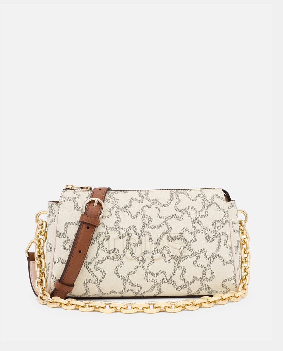 Imagem 0 de Mala de Ombro Kaos Icon com Estampado de Logótipos - Bege