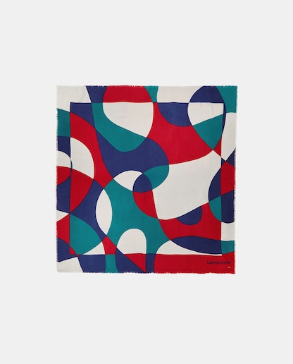 Imagen 0 de Pañuelo de lana con print burbujas multicolor