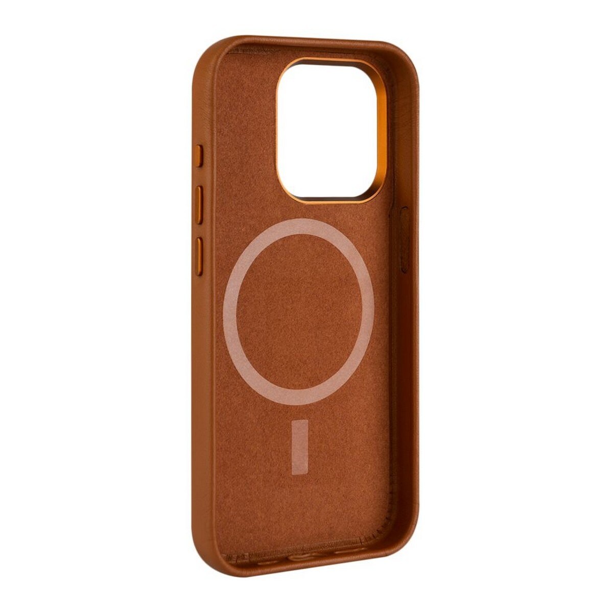 Capa Fixed MagLeather com MagSafe para iPhone 16 Pro - Castanho 3