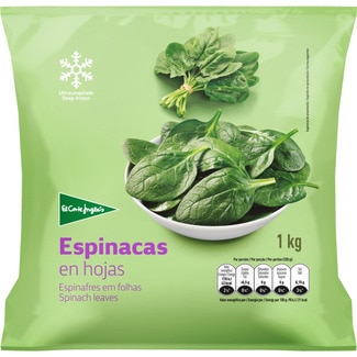 espinacas en hojas bolsa 1 kg - El Corte Ingles
