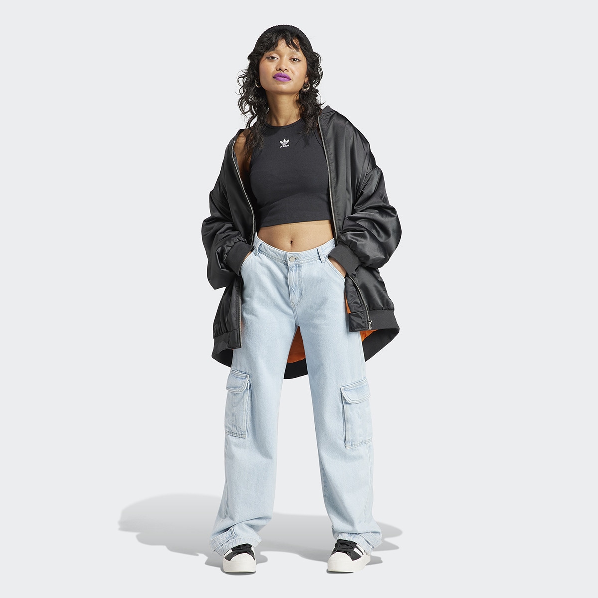 T-shirt de Mulher Essentials Rib Originals Preto-5