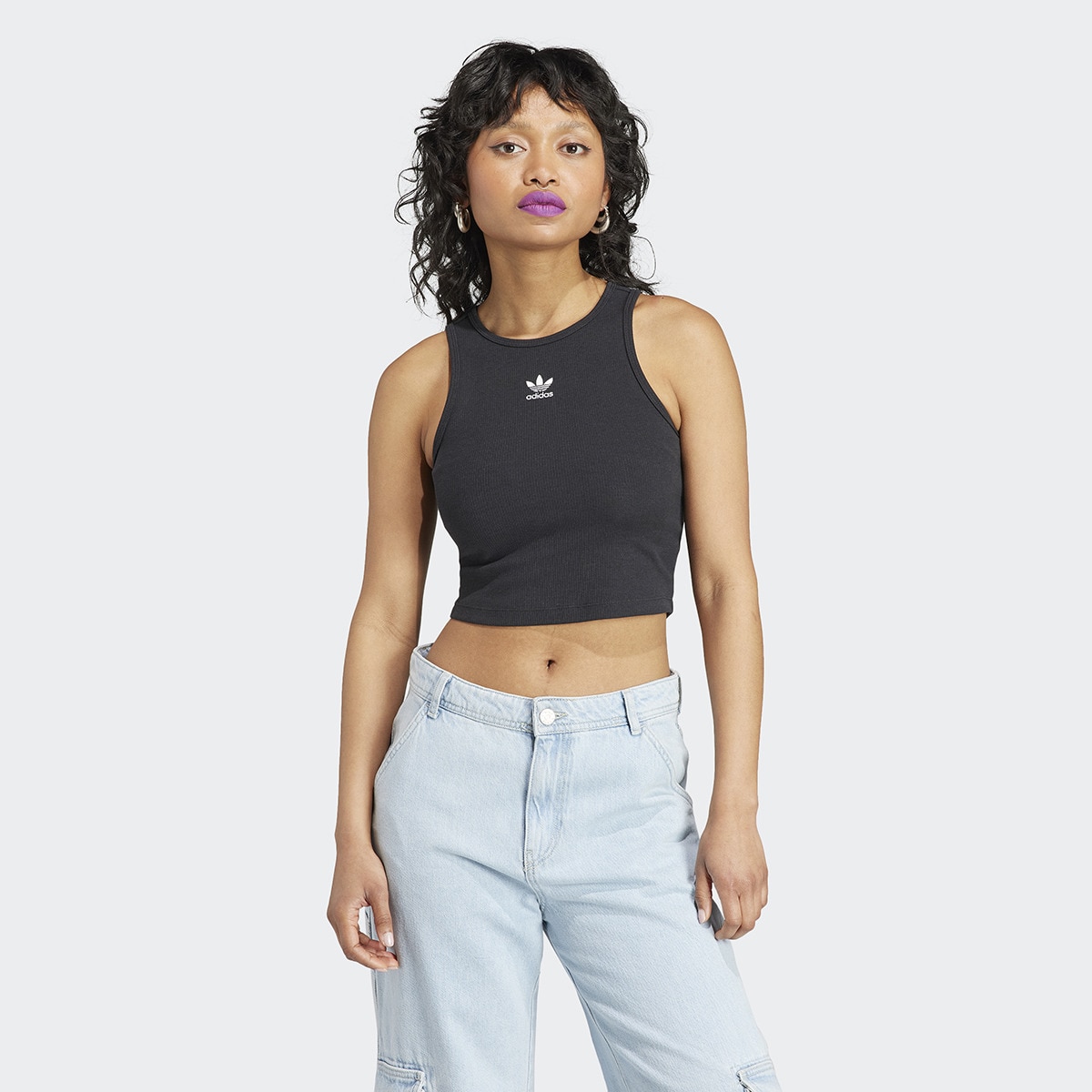 T-shirt de Mulher Essentials Rib Originals Preto-1