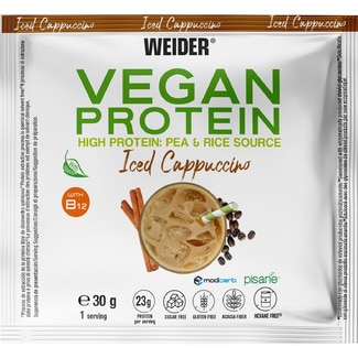 Vegan Protein de guisante y arroz sabor cappuccino helado sin lactosa y sin gluten envase 30 g - Weider