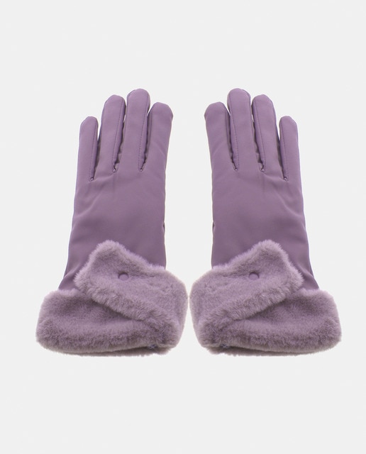 Imagen 0 de Guante liso en rosa con puño tipo peluche