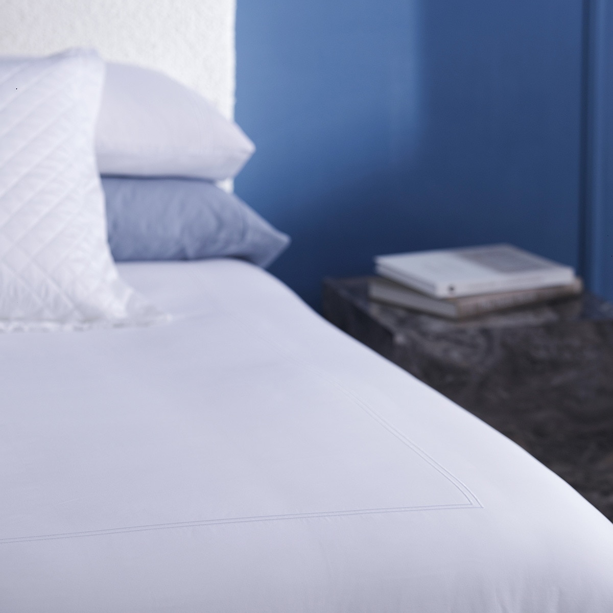 Juego de funda nórdica algodón 400 hilos Prince Bassols - Blanco Cama 180 cm Blanco-2