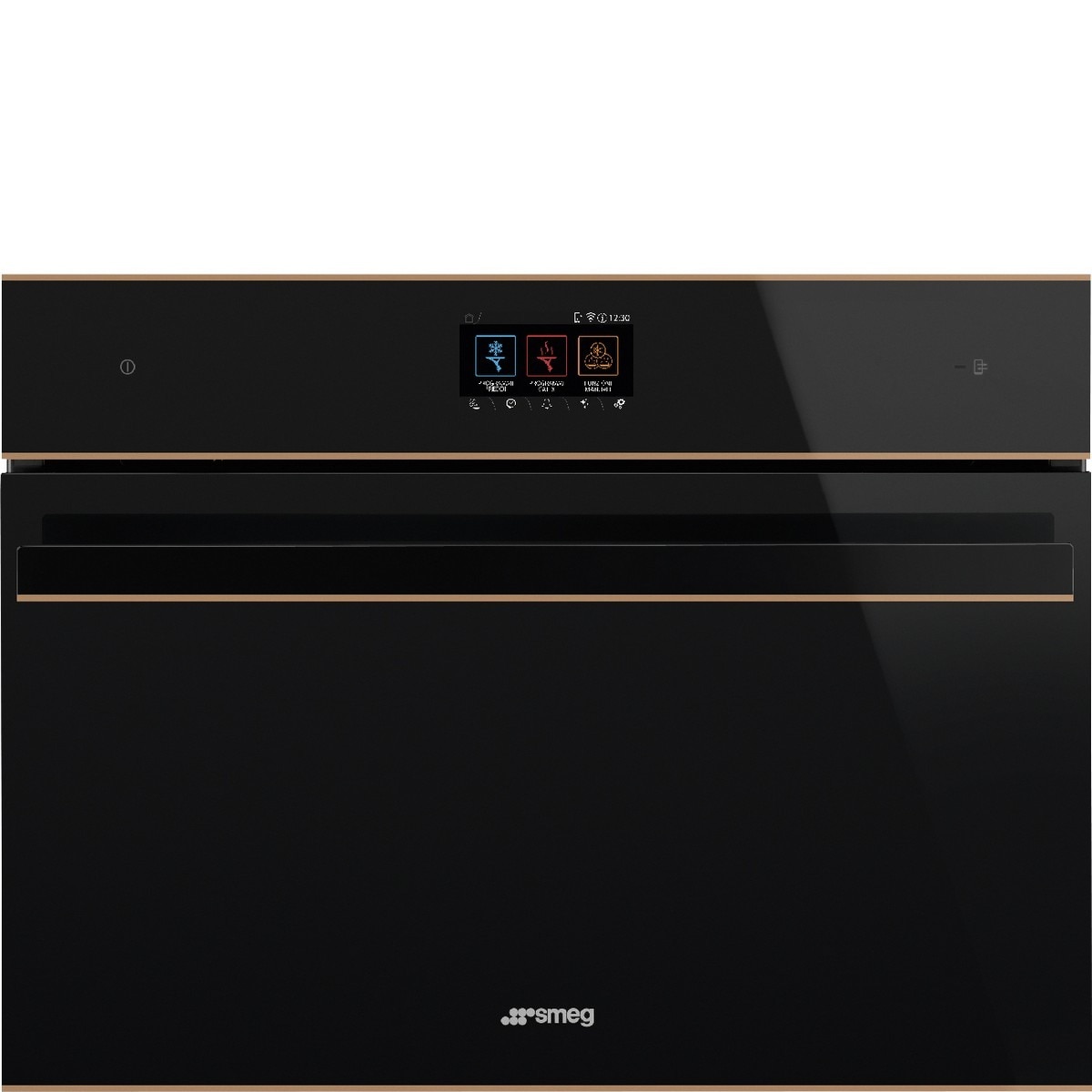 Imagem 0 de Abatedor de Temperatura Smeg Dolce Stil Novo SBC4604WNR Compacto de 45 cm - Preto e Perfis de Cobre