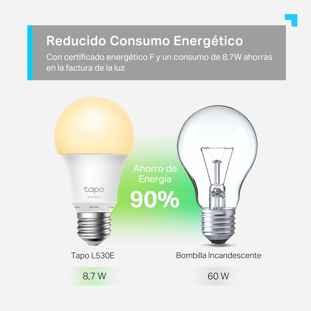 Lâmpada Inteligente TP-LINK Tapo L510E (E27 - Branco) Branco-3