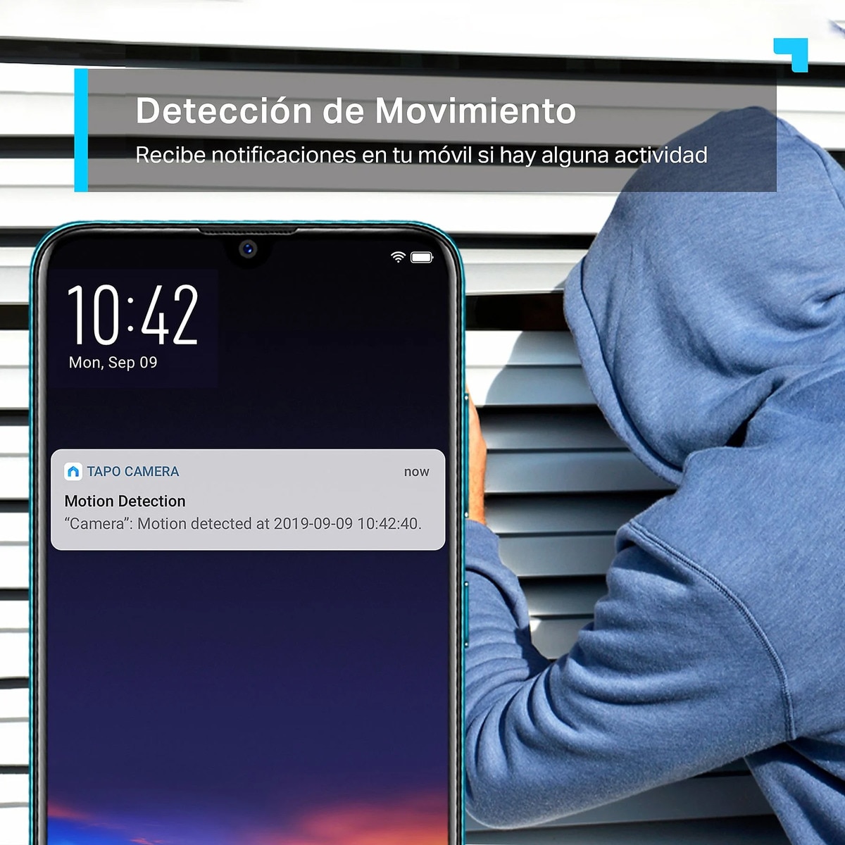 Cámara de Vigilancia Tapo TC60, 1080p, Visión nocturna, Detección movimiento, WiFi Blanco-4
