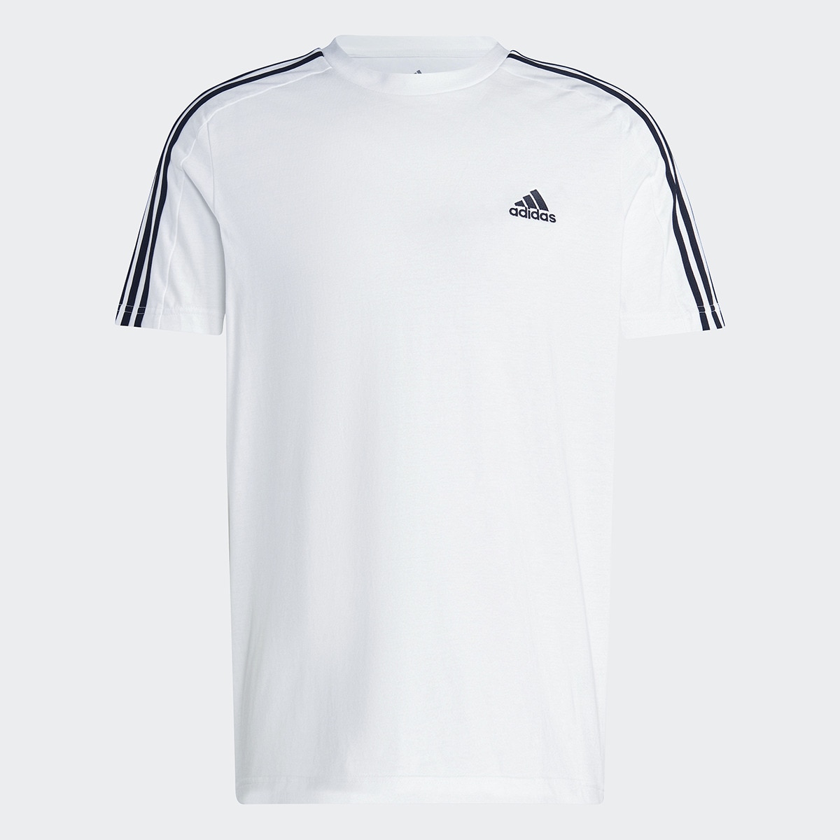 T-shirt de Homem Essentials Single Jersey 3 Faixas Branco / Preto-6