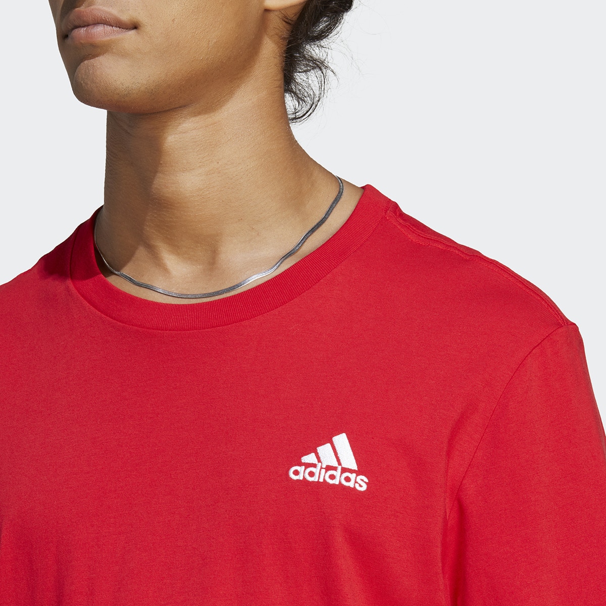 T-shirt de Homem Essentials Single Jersey Embroidered Small Logo Vermelho-3