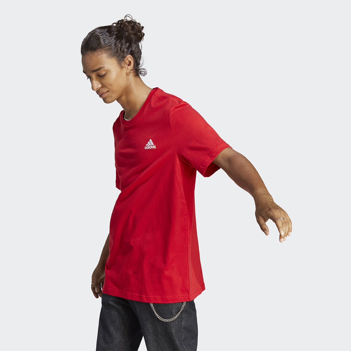 T-shirt de Homem Essentials Single Jersey Embroidered Small Logo Vermelho-1