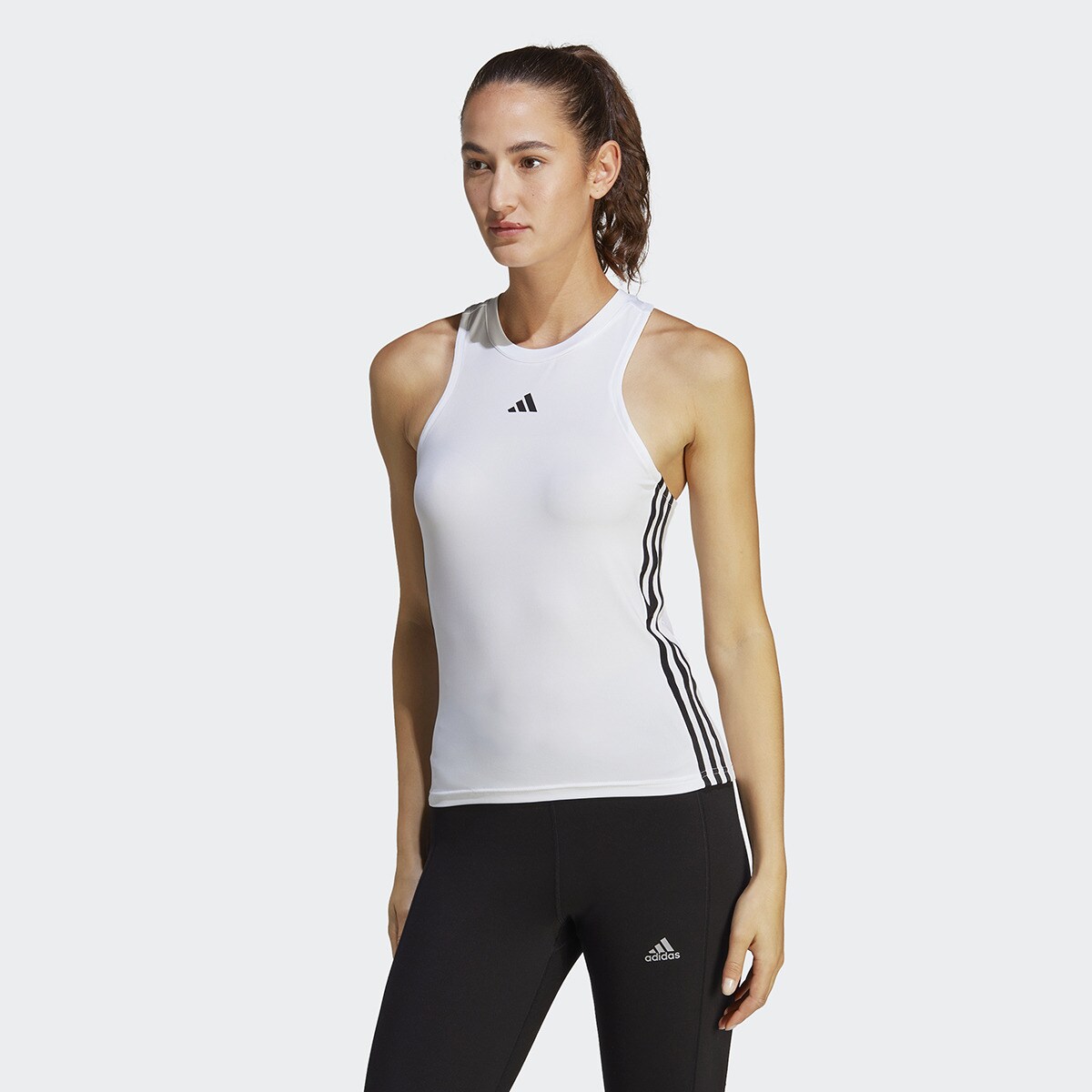 T-shirt de Mulher AEROREADY Train Essentials Regular 3 Faixas Branco / Preto-1