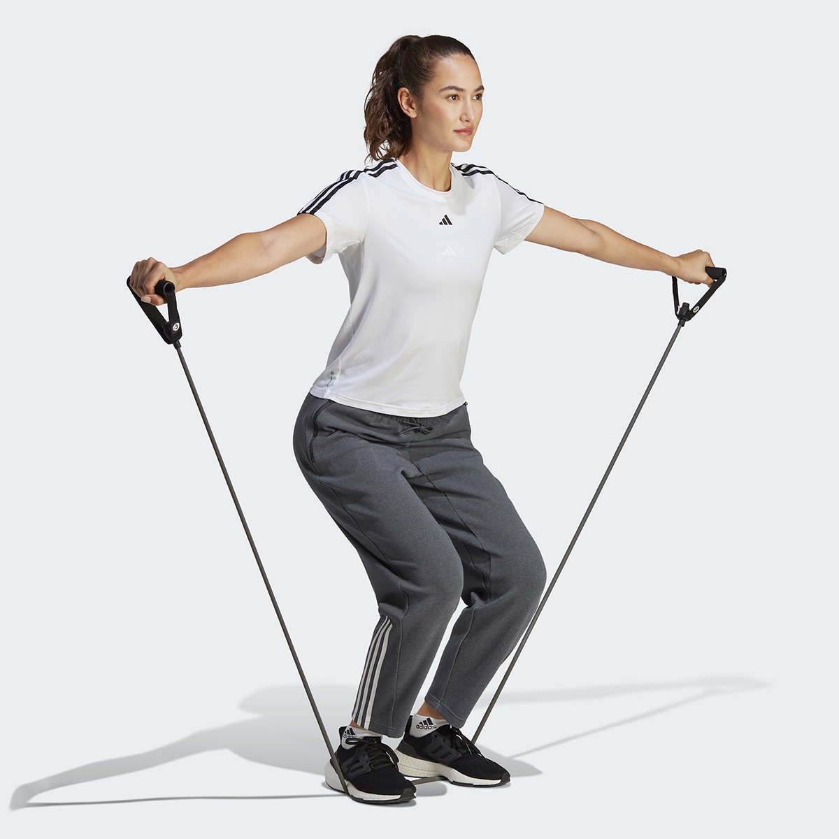 T-shirt de Mulher AEROREADY Train Essentials 3 Faixas Branco / Preto-5