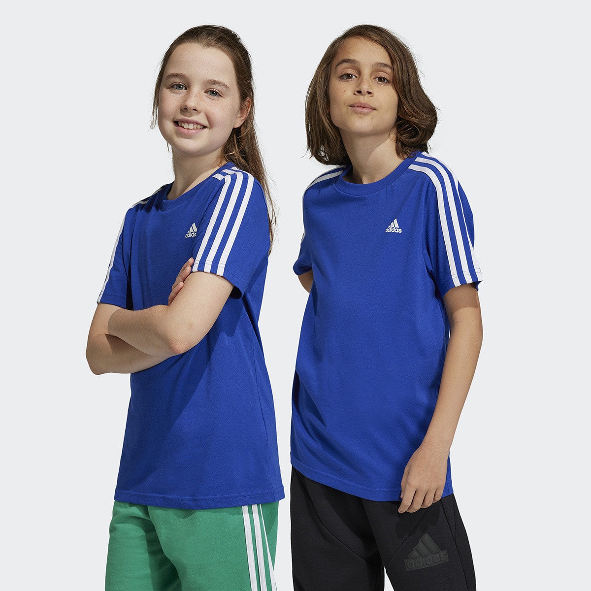 T-shirt de Criança Essentials 3-Stripes Azul / Branco-1