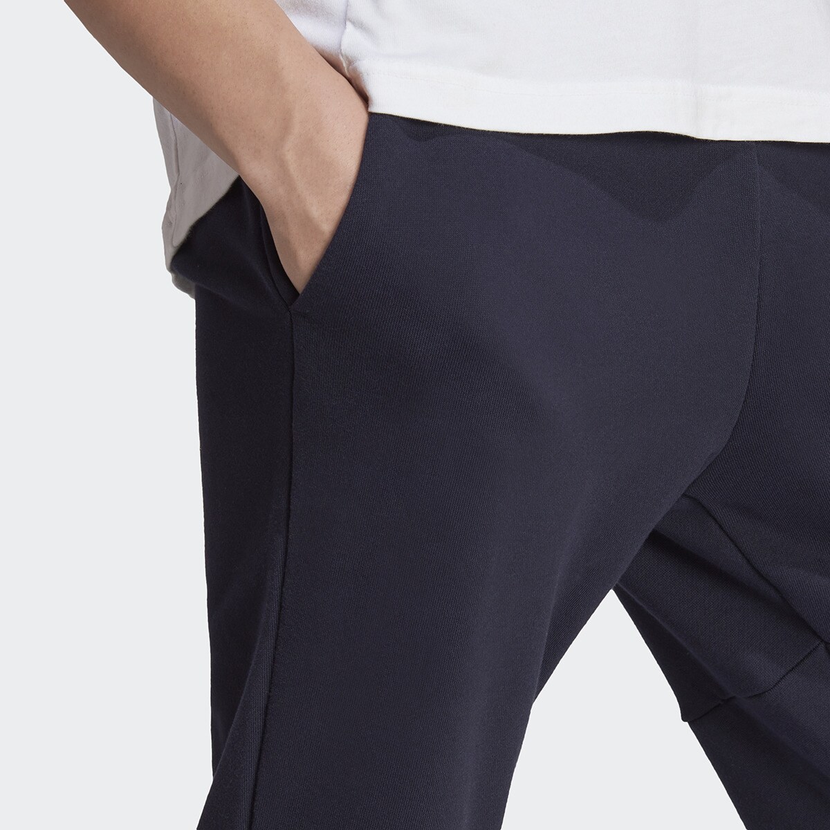 Calças de Homem Essentials French Terry Tapered Cuff Azul-3