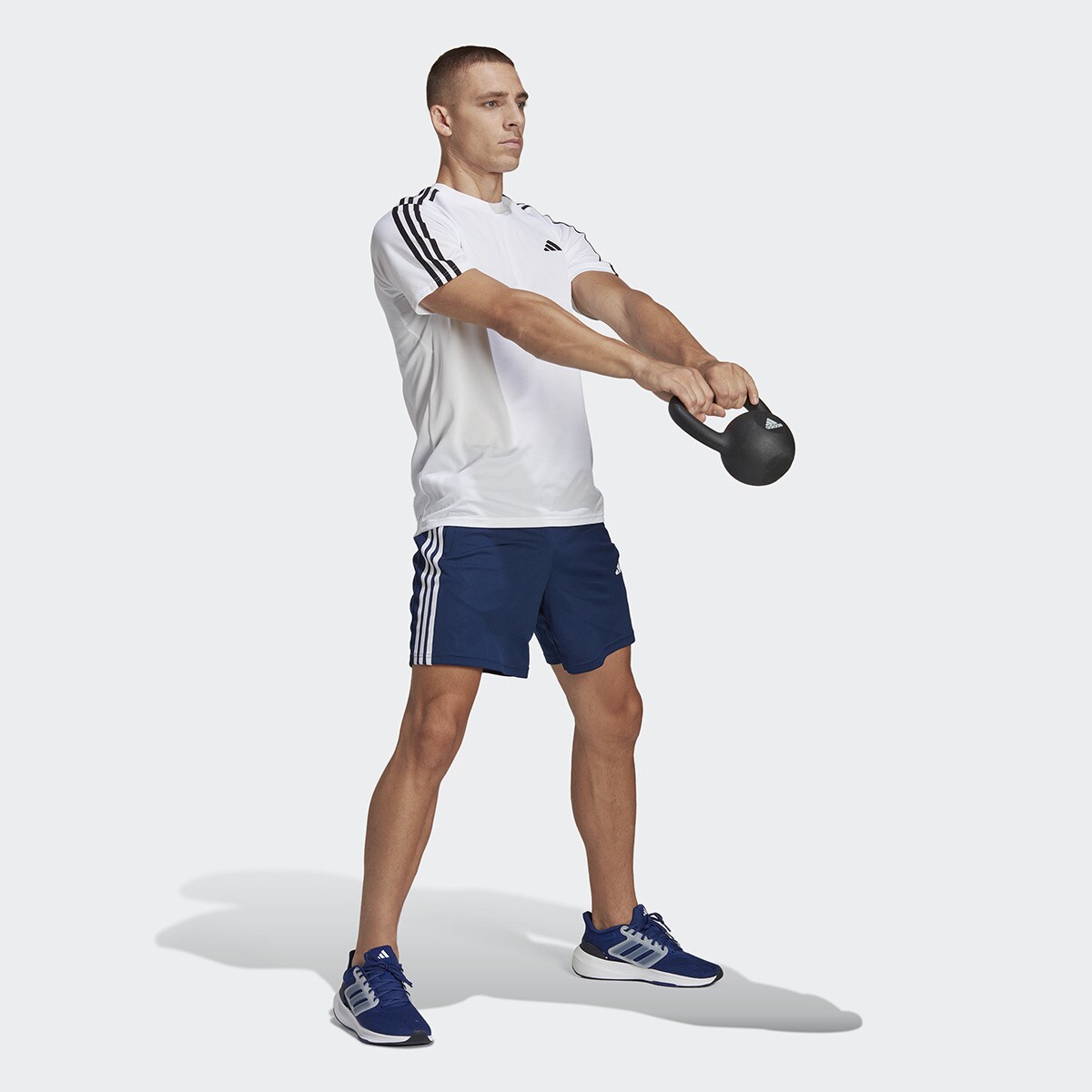 Calções de Homem Train Essentials Piqué Training 3 Faixas Azul-marinho-5