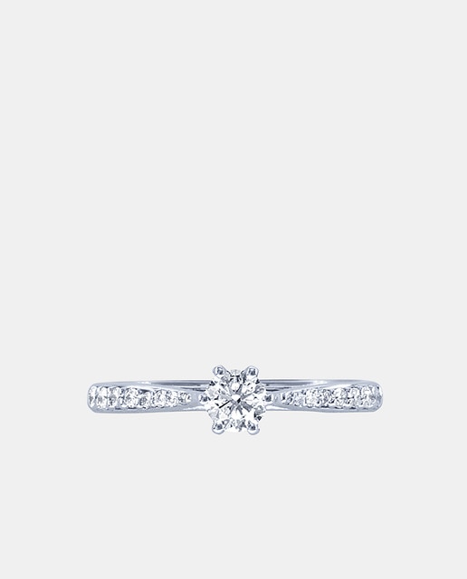 Imagen 0 de Anillo solitario de oro y diamante