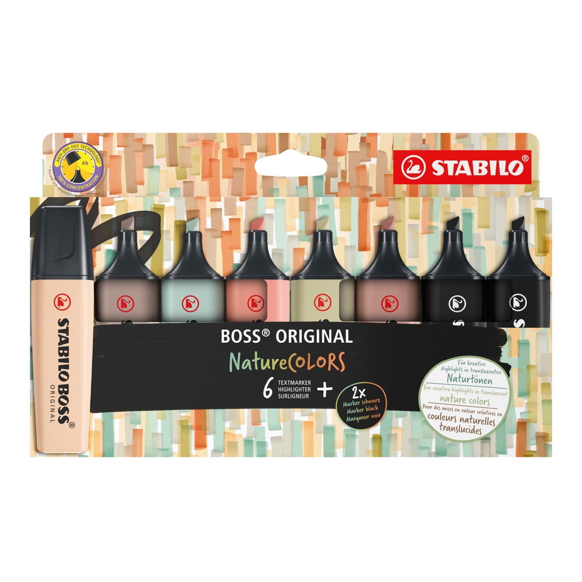 Imagen 0 de Pack con 8 marcadores fluorescentes BOSS ORIGINAL NatureCOLORS STABILO