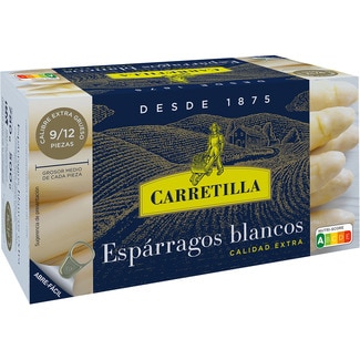 espárragos blancos extra gruesos 9-12 piezas lata 500 g neto escurrido - Carretilla