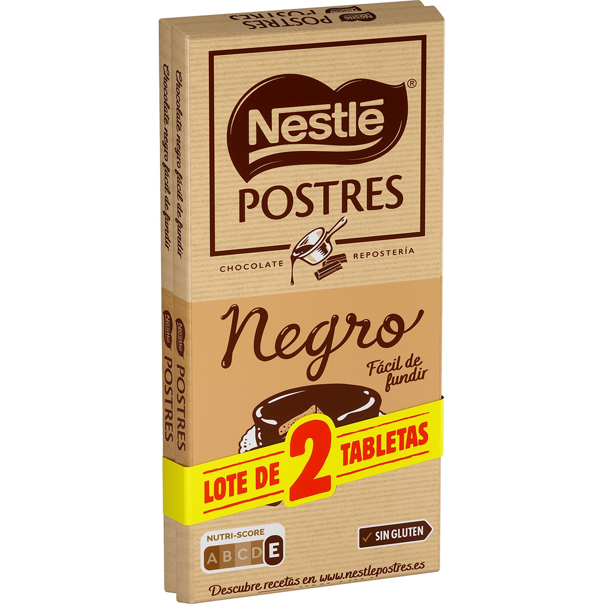chocolate negro para repostería fácil de fundir sin gluten pack 2 tabletas 200 g
