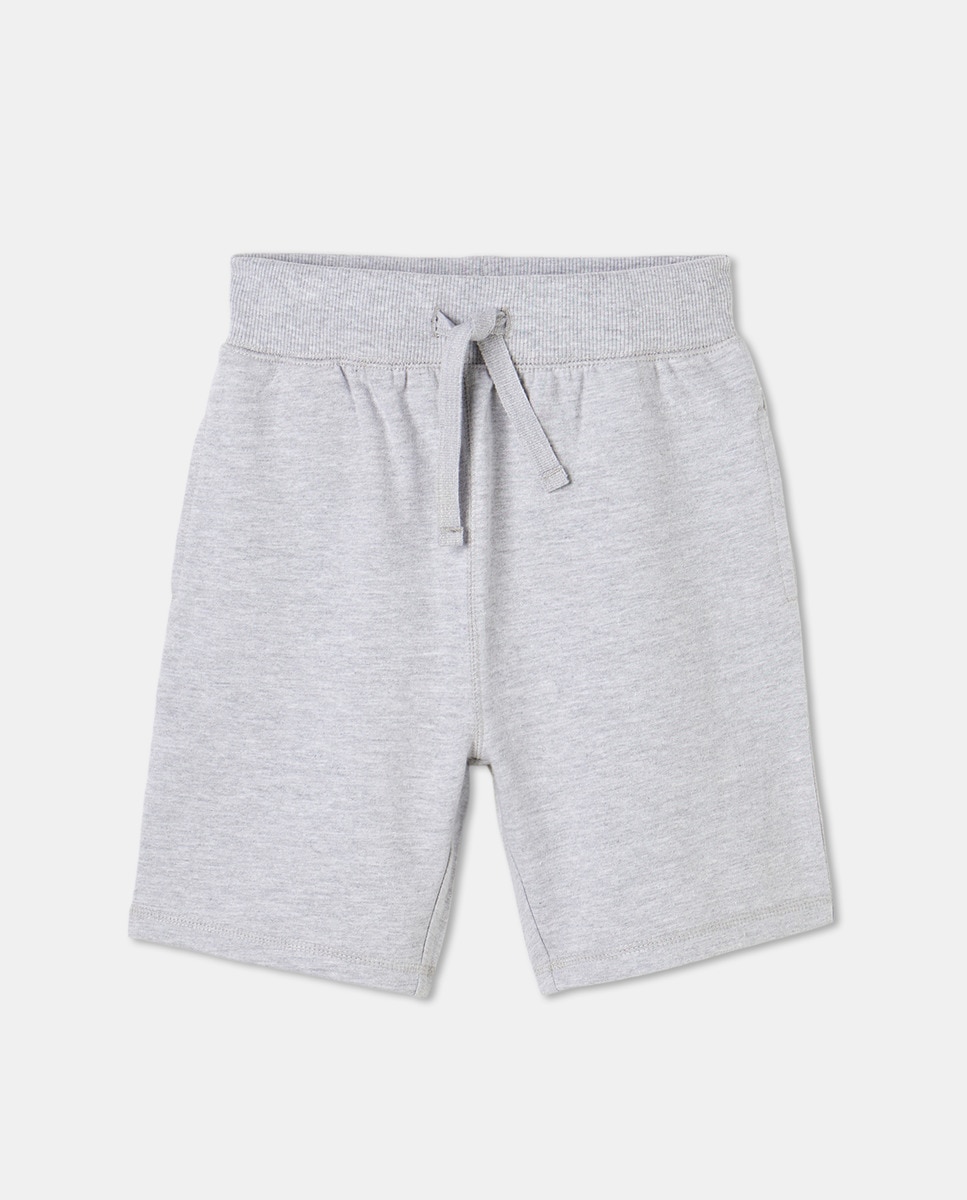 Bermuda de niño felpa lisa Gris-1
