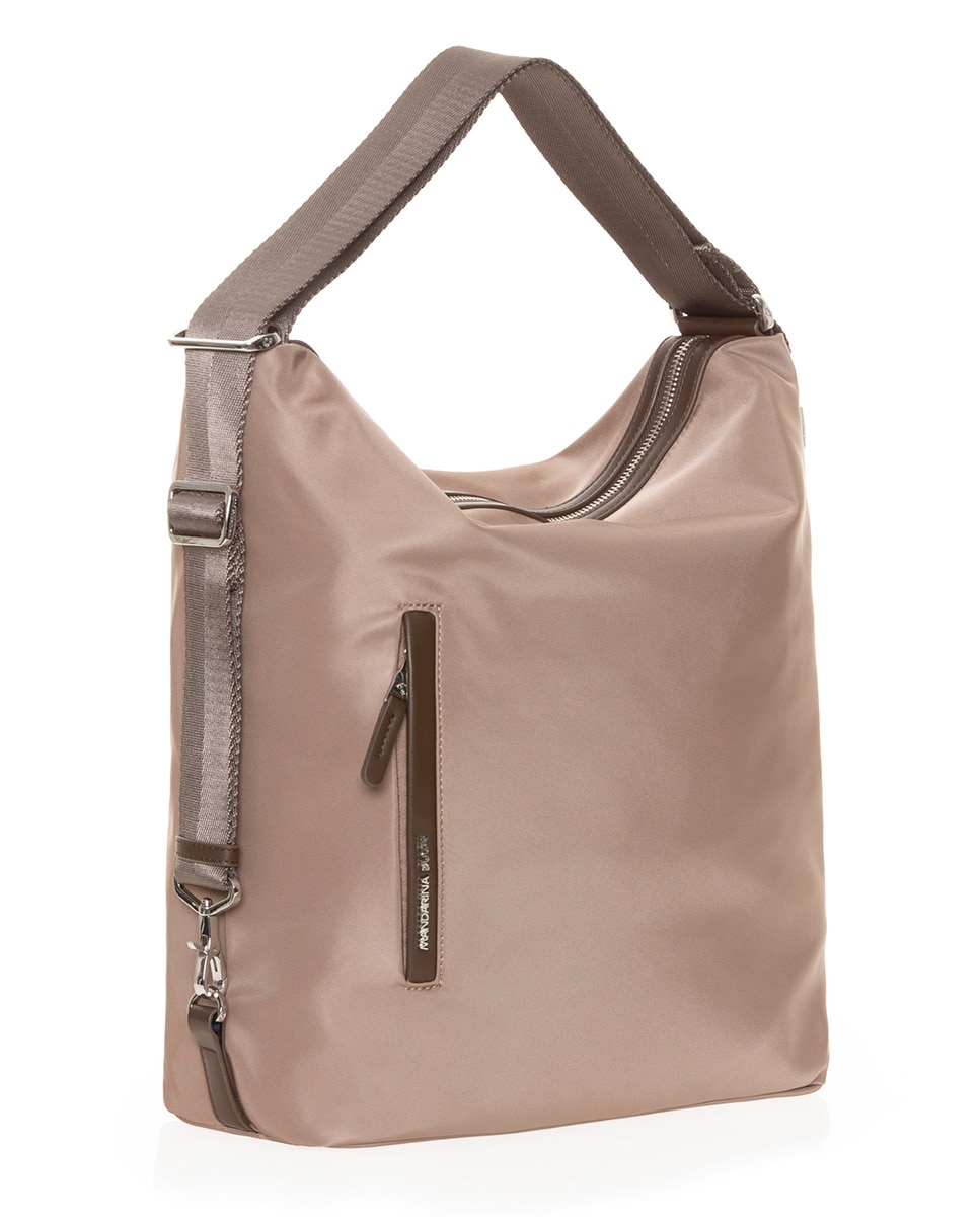 Mala hobo de nylon castanha conversível em mochila Castanho-2