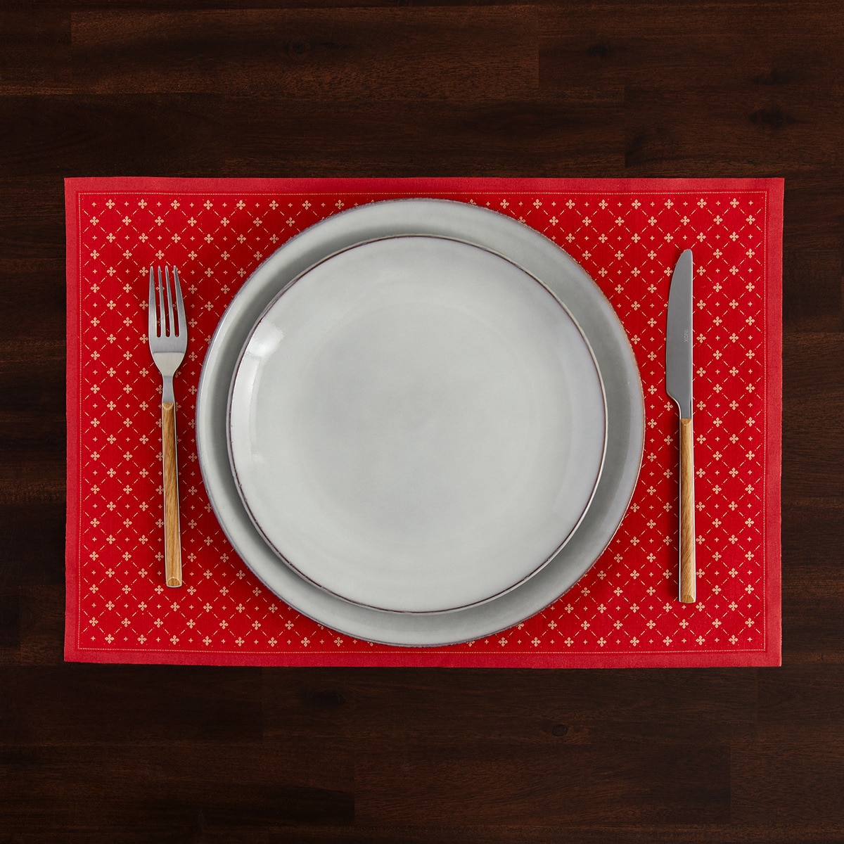 Pack de 6 Individuais de Algodão Lux Xmas Vermelho-1