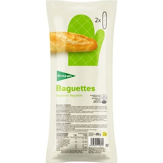 baguettes de pan precocido 2 unidades envase 250 g - El Corte Ingles
