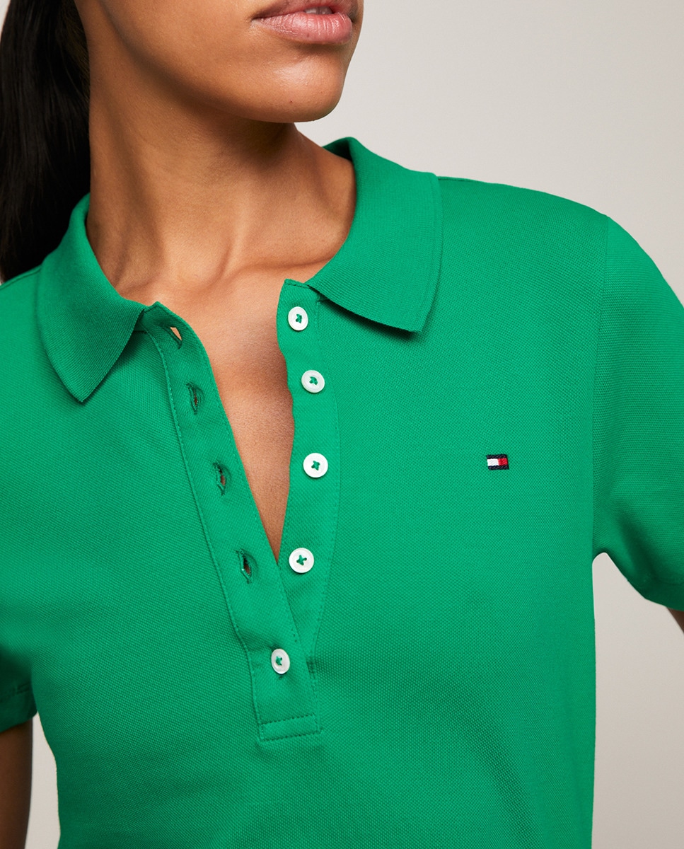 Polo Cintado com Manga Curta Verde-3