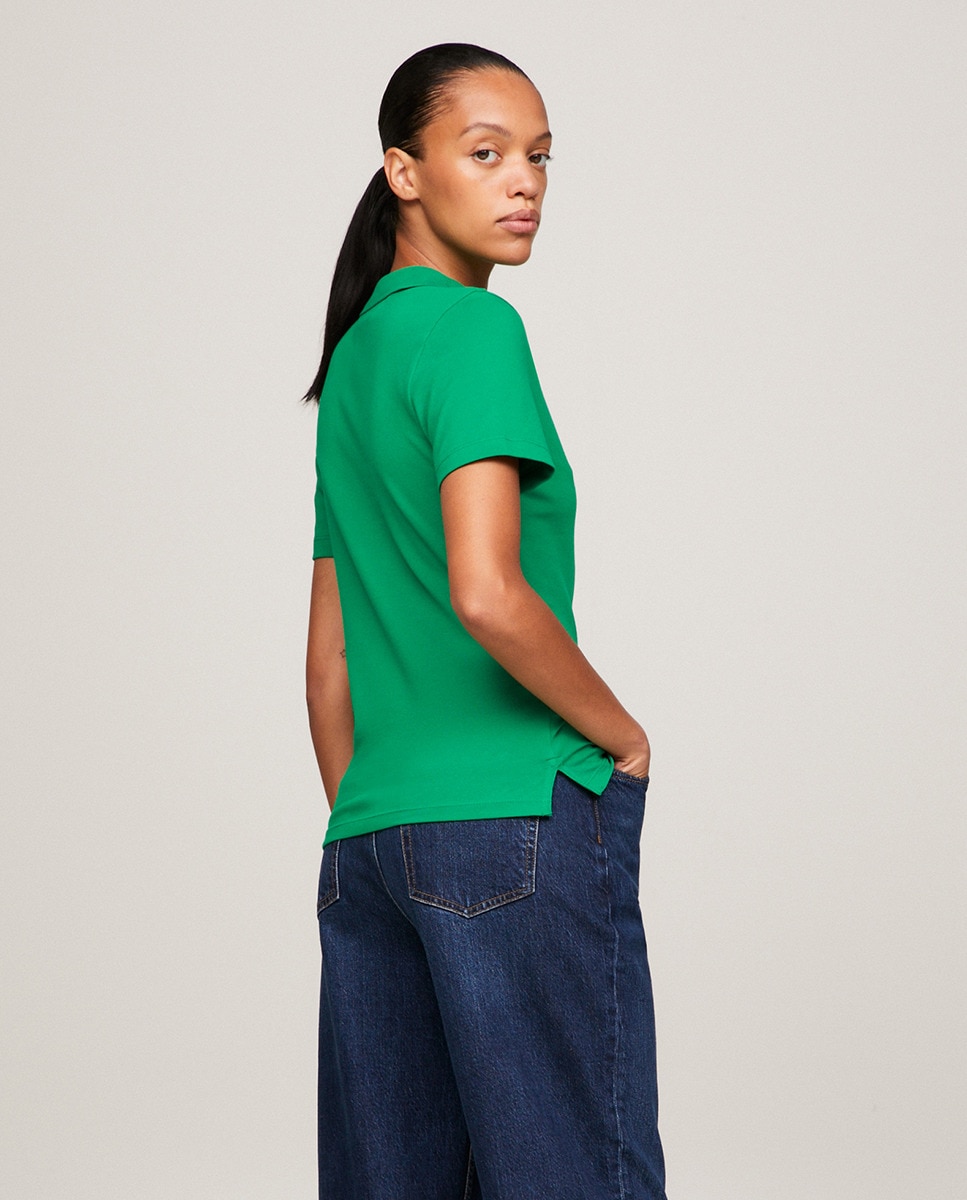 Polo Cintado com Manga Curta Verde-2