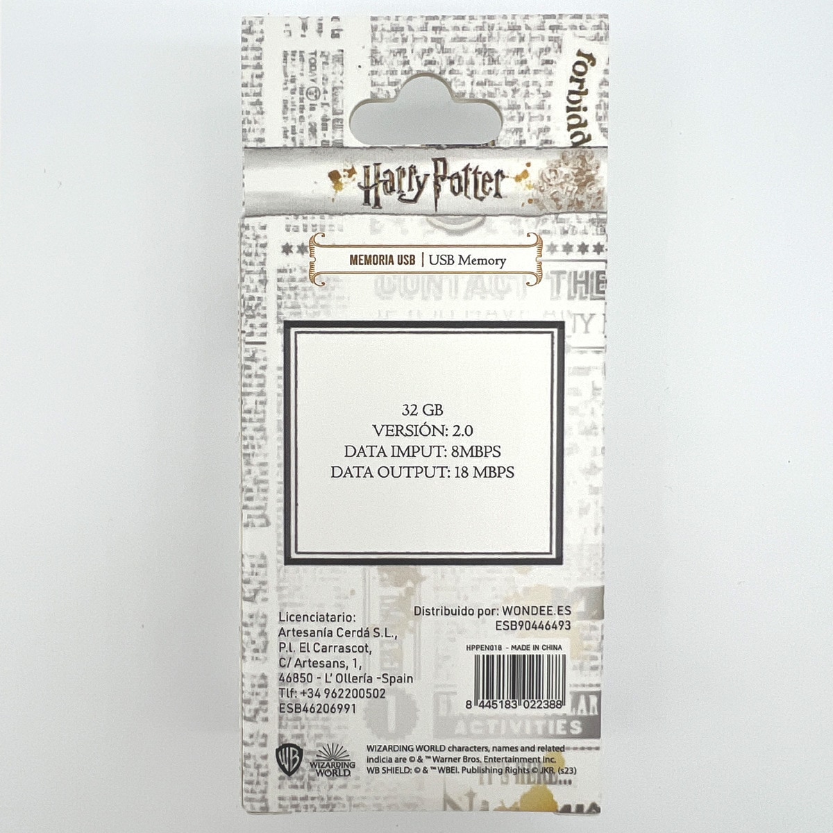 Memória USB 32 GB Hogwarts Porta-chaves Harry Potter 8