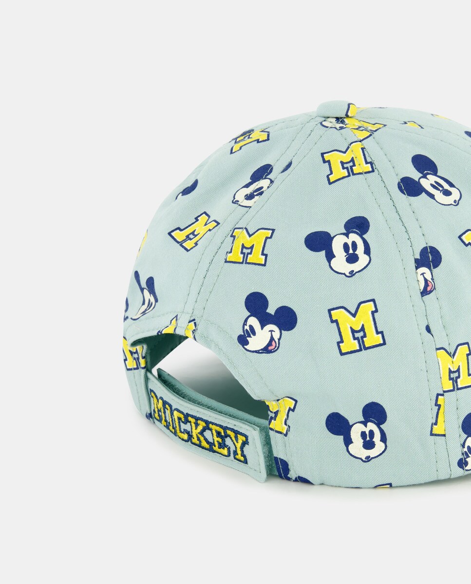 Boné de Bebé com All Over Print do Mickey Azul-2
