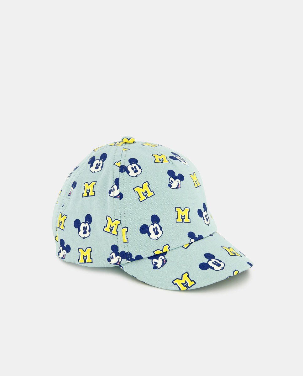 Boné de Bebé com All Over Print do Mickey Azul-1
