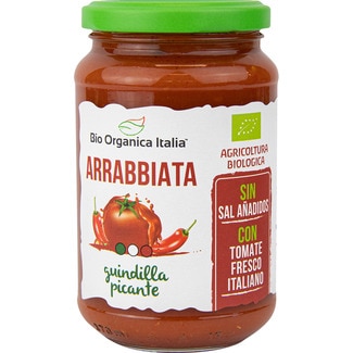 salsa Arrabbiata con guindilla picante ecológica frasco 325 ml - Bio Organica Italia