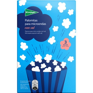 palomitas para microondas con sal pack 3 bolsas 100 g - El Corte Ingles