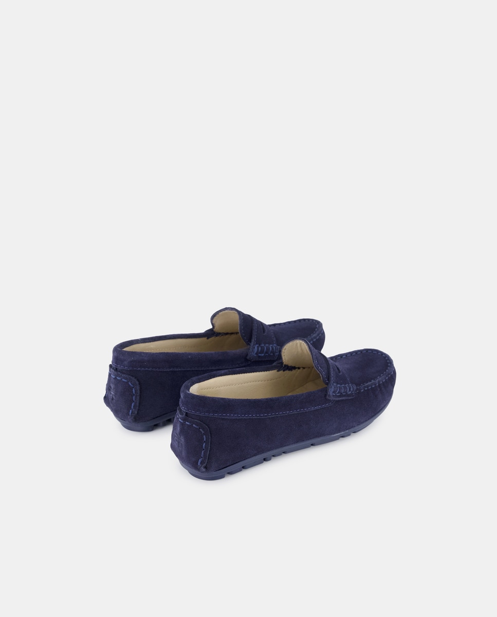 Mocassins com Travessão e em Croute Azul-marinho-3