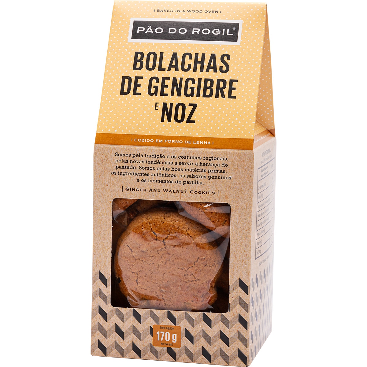 Bolachas de Gengibre e Noz embalagem 170 g