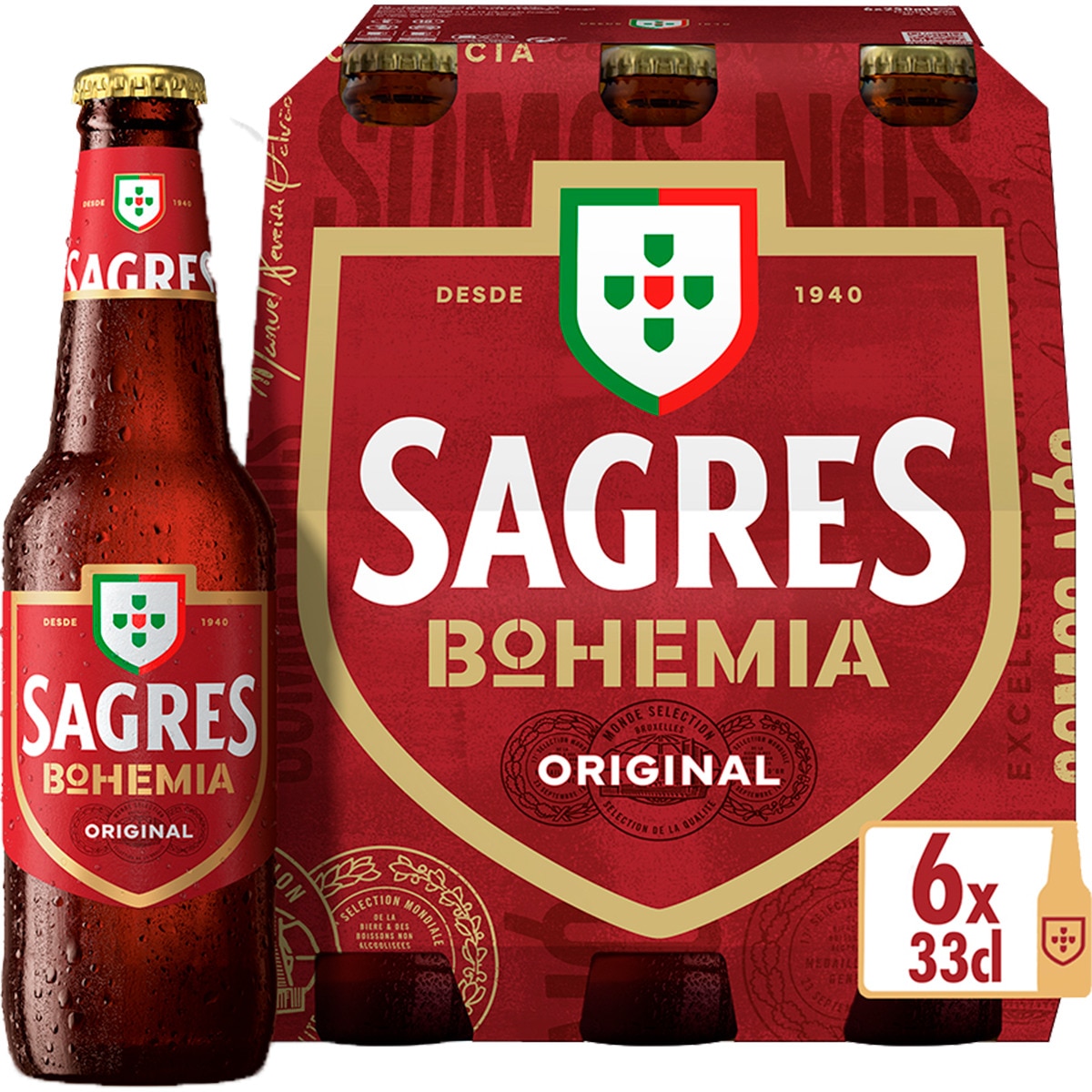 Cerveja Bohemia Pack 6 unidades garrafa 33 cl