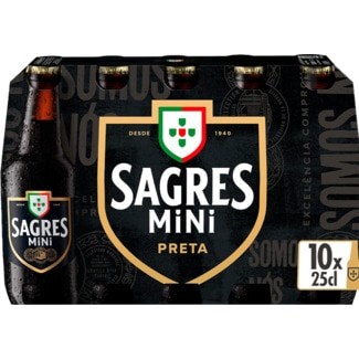 Cerveja Preta Pack 10 unidades embalagem 25 cl - Sagres