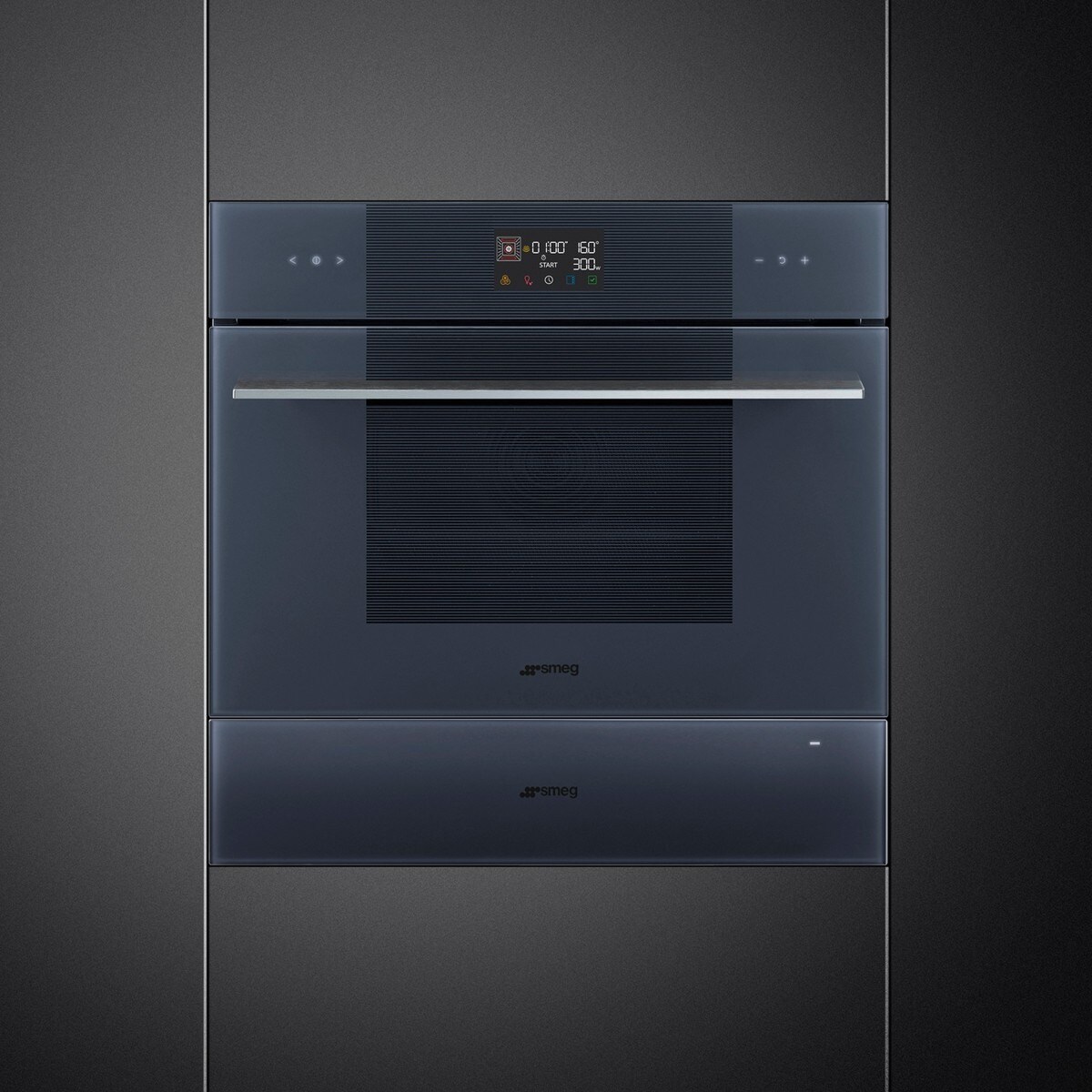 Gaveta de Aquecimento Encastrável Smeg Linea CPRT115G de 15 cm de Altura - Neptune Grey 2
