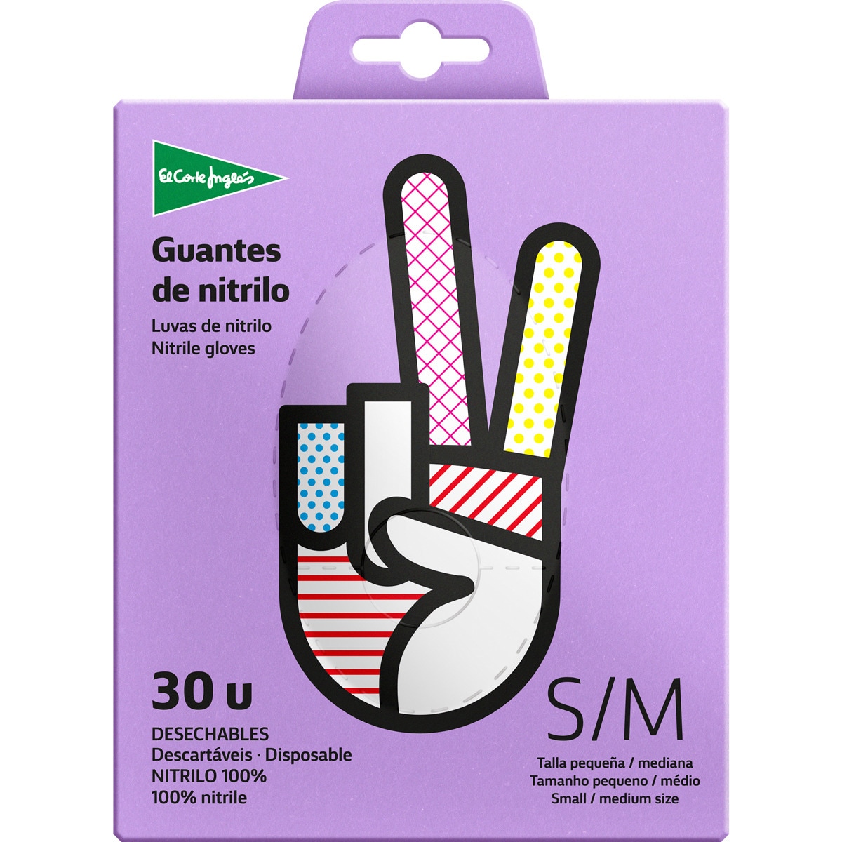 guantes desechables de nitrilo talla pequeña-mediana caja 30 unidades