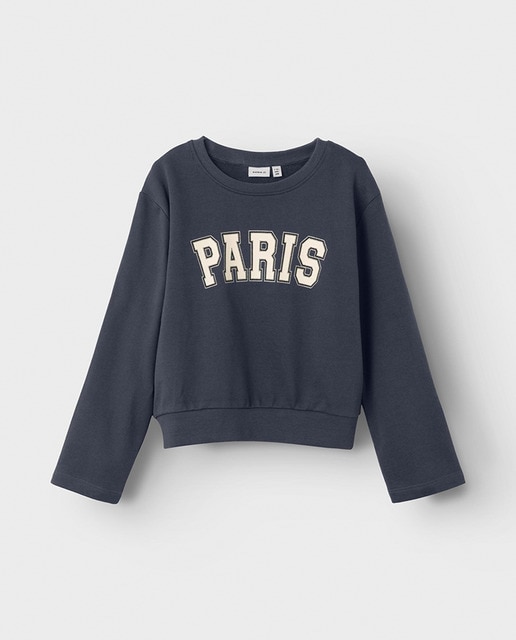 Imagen 0 de Sudadera corta con mensaje frontal