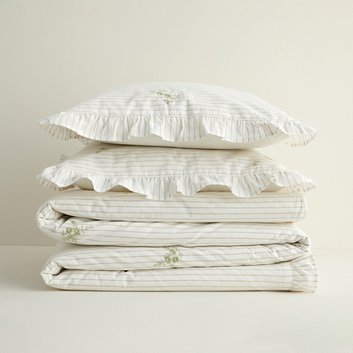 Jogo de Capa de Edredão de Algodão Zaire Verde-5