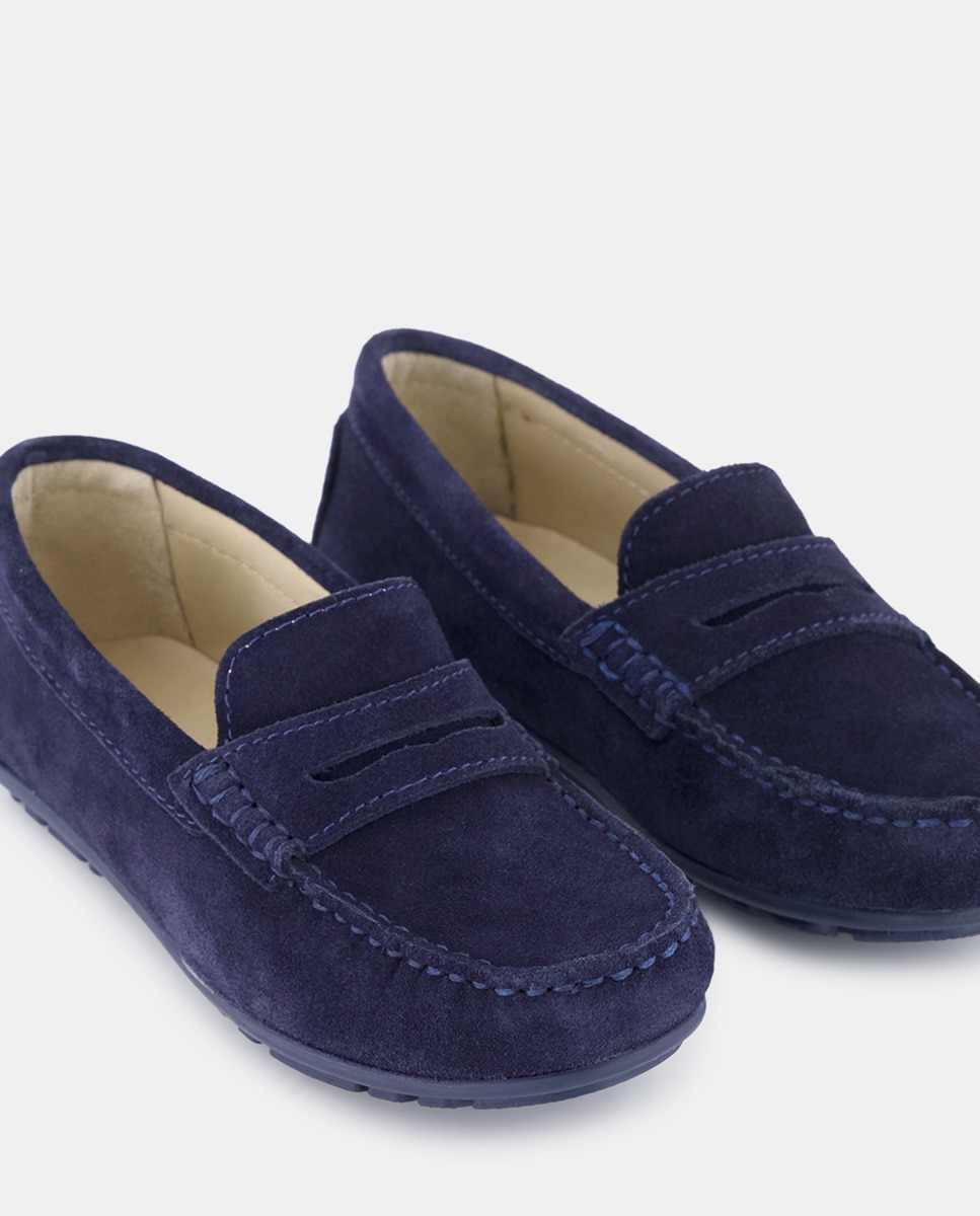 Mocassins com Travessão e em Croute Azul-marinho-5