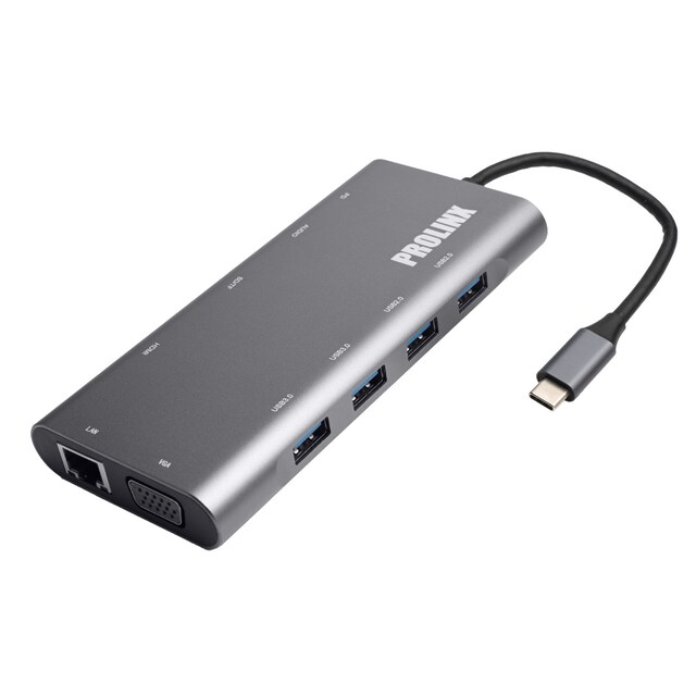 Imagen 0 de Hub Prolinx USB-C multipuerto 11 en 1 gris metálico