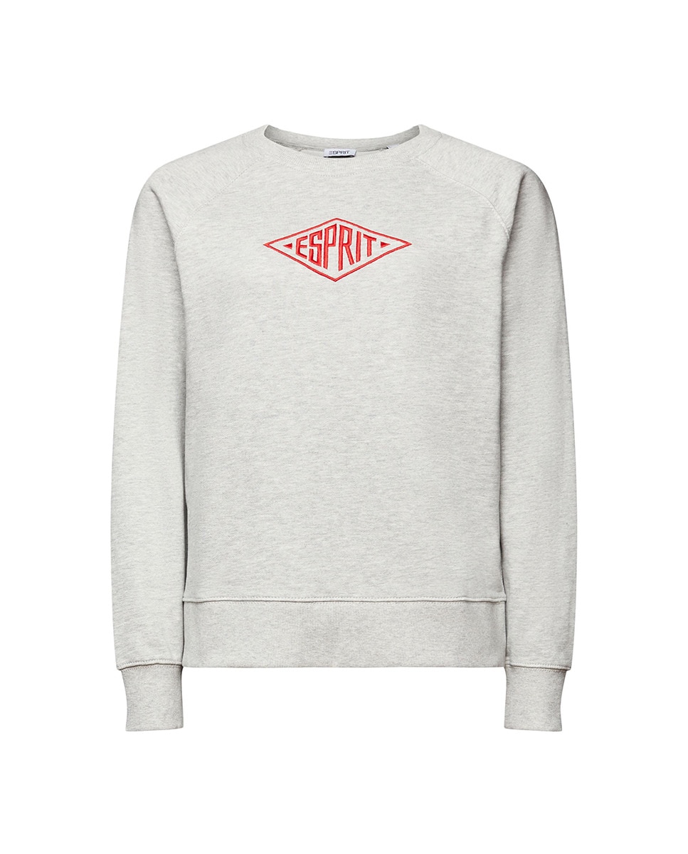 Sweatshirt Fechada com Logótipo Bordado Cinzento-3