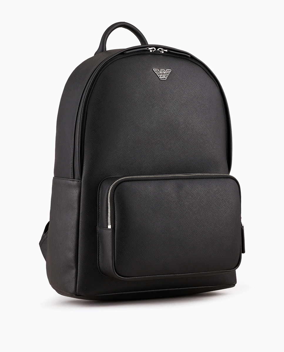 Mochila Saffiano com Bolso Preto-3